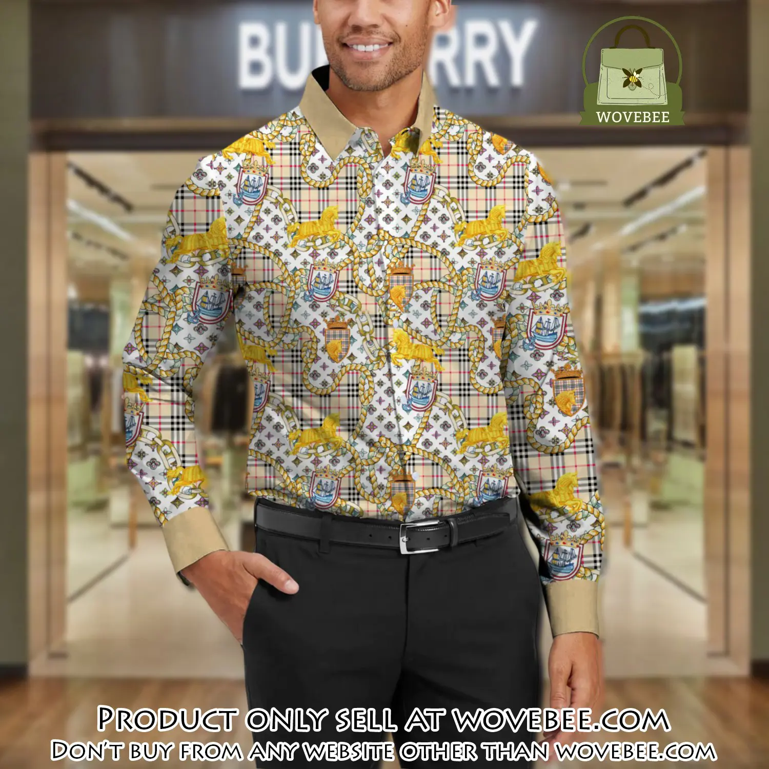 Burberry long sleeves button down shirt for elegant men lsb1009 wvb1046224